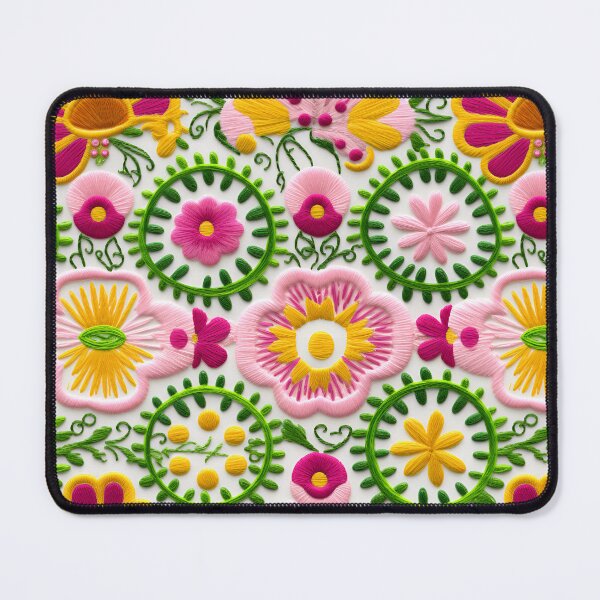 Item preview, Yellow and pink embroidery wool thread style designed and sold by Trendy-Artistry.
