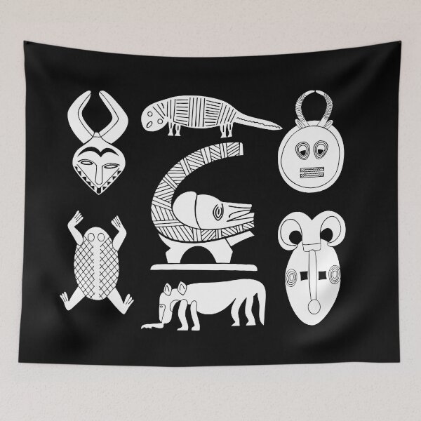 Item preview, African abstract tribal ethnic masks art designed and sold by Alexaltay.