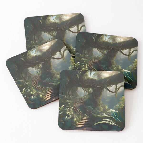 Item preview, A wooden bridge in the jungle designed and sold by Vibranta Studio.