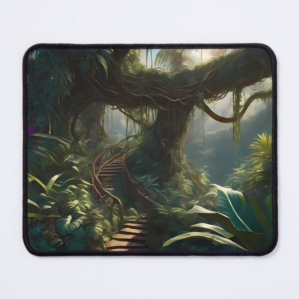 Item preview, A wooden bridge in the jungle designed and sold by Vibranta Studio.