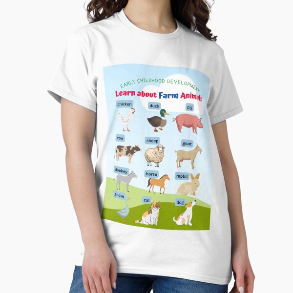 Vista previa del artículo con la obra «Aprenda sobre el póster/gráfico del salón de clases de animales de granja y otros suministros y regalos de aprendizaje para la escuela/el hogar», diseñado y vendido por AlonaM.