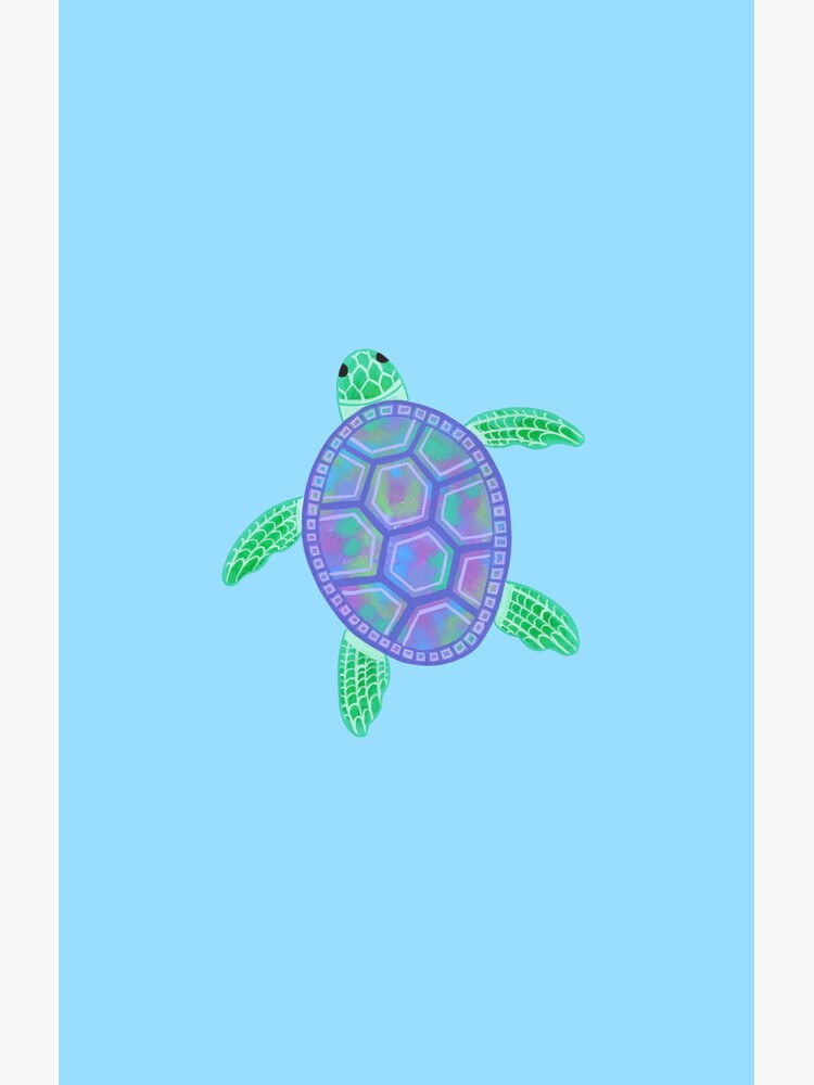 Disover Turtle illustration with purple, green, blue marbled shell | Samsung Galaxy Phone Case