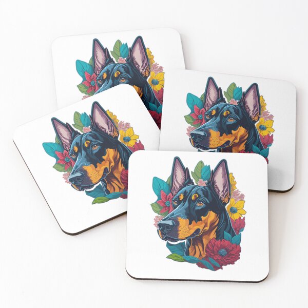 Item preview, Doberman with a Splash of Flowers designed and sold by FocusChillax.