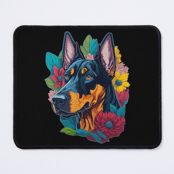 Item preview, Doberman with a Splash of Flowers designed and sold by FocusChillax.