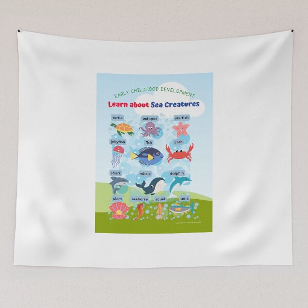 Item preview, Learn about Sea Creatures Classroom Poster/Chart & other School/Home Learning Supplies & Gifts  designed and sold by AlonaM.