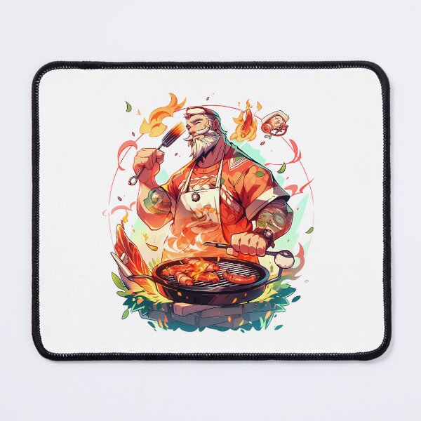 Item preview, Fathers Day Real Men Grilling BBQ Grill Master Art Lovers BBQ Man Grillmaster Season Time King designed and sold by MartynGrey.