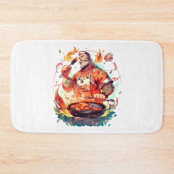Item preview, Fathers Day Real Men Grilling BBQ Grill Master Art Lovers BBQ Man Grillmaster Season Time King designed and sold by MartynGrey.