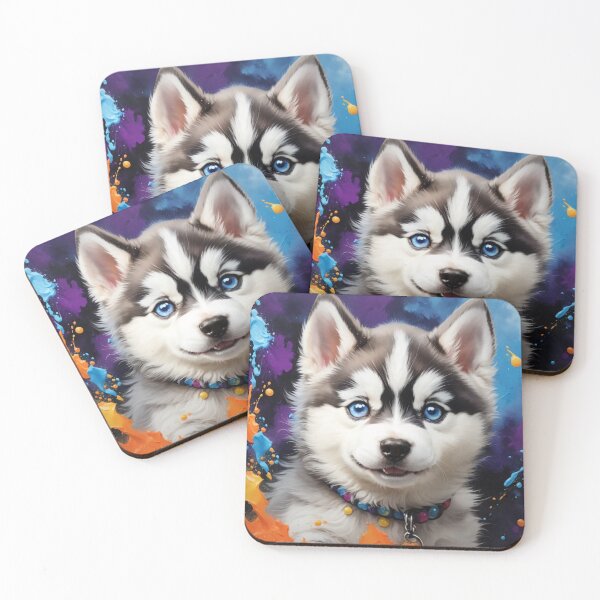 Item preview, Husky Puppy Dog Portrait designed and sold by Wolfheartart.