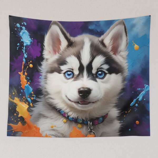 Item preview, Husky Puppy Dog Portrait designed and sold by Wolfheartart.