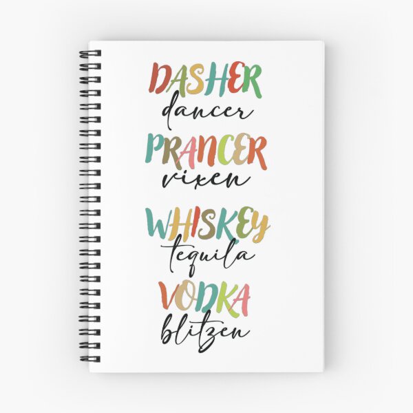 Aperçu de l'œuvre Dasher Dancer Prancer Vixen Whiskey Tequila Vodka Blitzen Funny Christmas Holiday créée et vendue par bennasener.