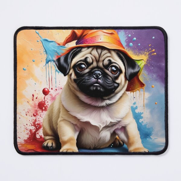 Item preview, Pug Puppy Dog Portrait With A Halloween Hat designed and sold by Wolfheartart.