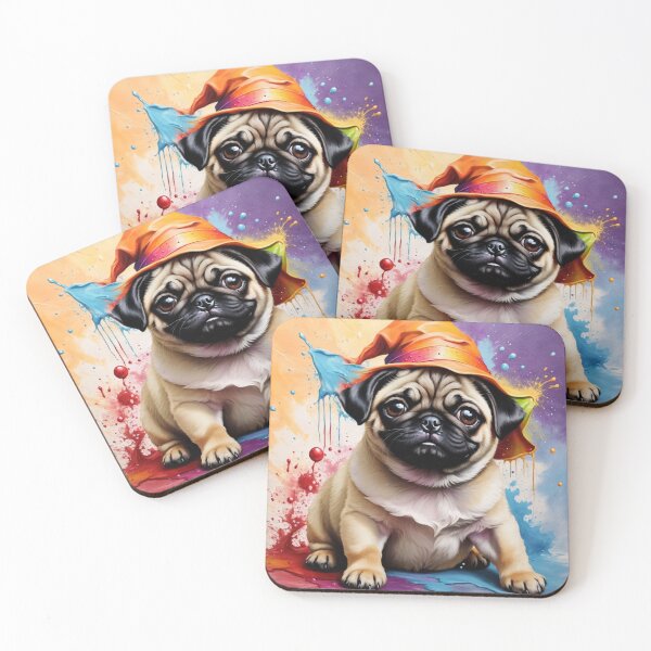 Item preview, Pug Puppy Dog Portrait With A Halloween Hat designed and sold by Wolfheartart.