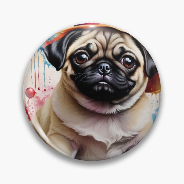 Item preview, Pug Puppy Dog Portrait With A Halloween Hat designed and sold by Wolfheartart.