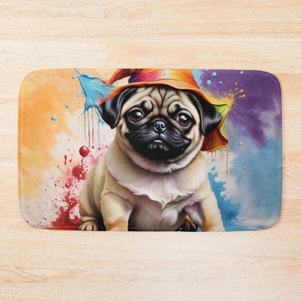 Item preview, Pug Puppy Dog Portrait With A Halloween Hat designed and sold by Wolfheartart.