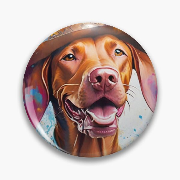 Item preview, Vizsla Dog Portrait With A Cowboy Hat designed and sold by Wolfheartart.