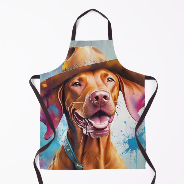 Item preview, Vizsla Dog Portrait With A Cowboy Hat designed and sold by Wolfheartart.