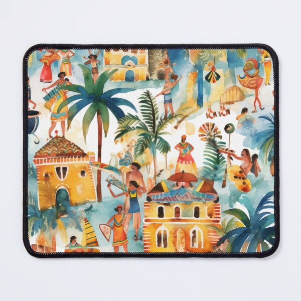 Aperçu de l'œuvre Carnaval de Rio de Janeiro Aquarelle Seamless Pattern créée et vendue par PutsGroup.