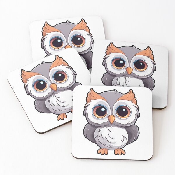 Item preview, Cute grey white owl - Cartoon Style designed and sold by Vansky-Art.