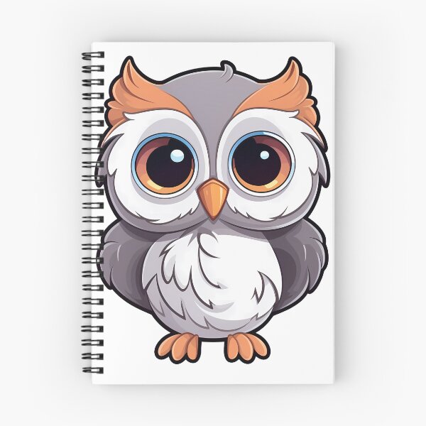 Item preview, Cute grey white owl - Cartoon Style designed and sold by Vansky-Art.