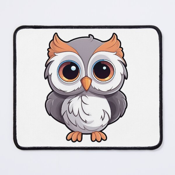 Item preview, Cute grey white owl - Cartoon Style designed and sold by Vansky-Art.