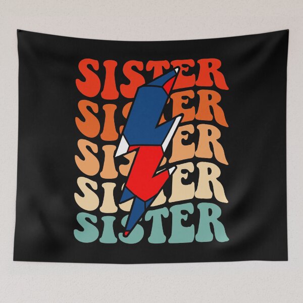 Item preview, Handball Sister Retro Groovy Lightning Bolt Mother's Day designed and sold by Christina-grich.