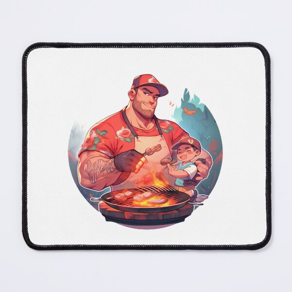 Item preview, Fathers Day Dad And Grill BBQ Barbeque King Grill Dad Master Barbeque Grillmaster Season King designed and sold by MartynGrey.