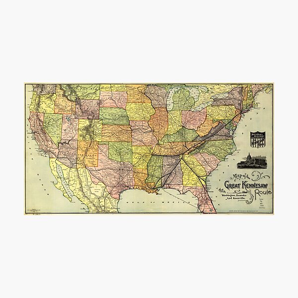 Item preview, Great Kennesaw Route Map (1890) designed and sold by allhistory.