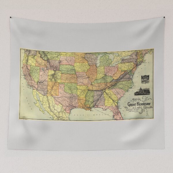 Item preview, Great Kennesaw Route Map (1890) designed and sold by allhistory.