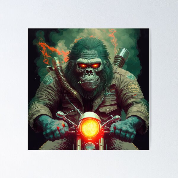 Item preview, Gorilla Motorcycle Lover On The Road Going Places  designed and sold by Livn2laugh.