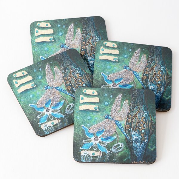 Item preview, Blue Dragonfly on Borage designed and sold by Cherie Roe Dirksen.