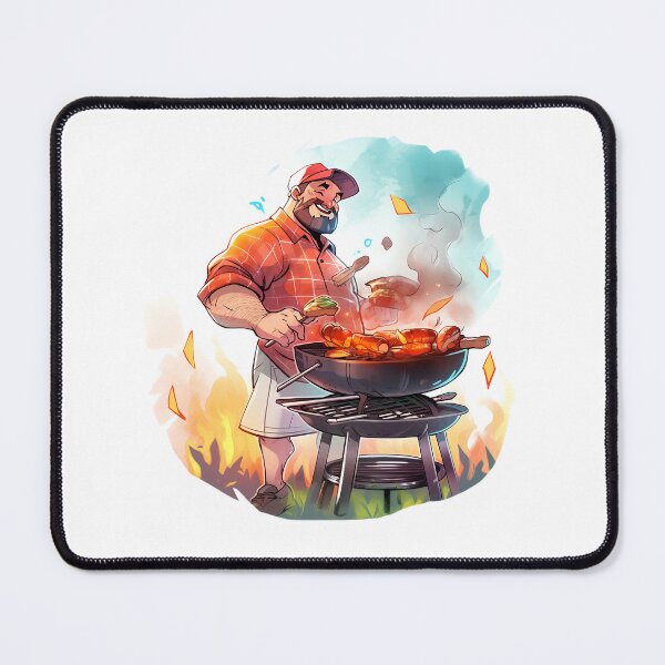 Item preview, Fathers Day Grilling Dad Father BBQ Print, Grilling Man Master Barbeque Grillmaster Season King designed and sold by MartynGrey.