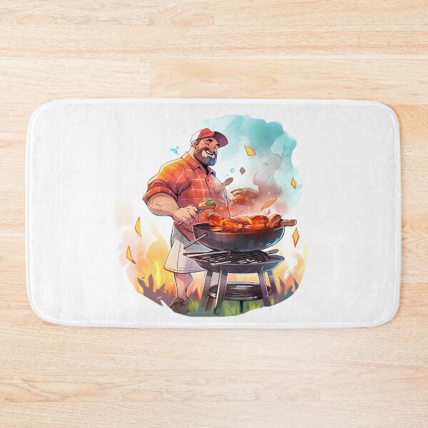 Item preview, Fathers Day Grilling Dad Father BBQ Print, Grilling Man Master Barbeque Grillmaster Season King designed and sold by MartynGrey.
