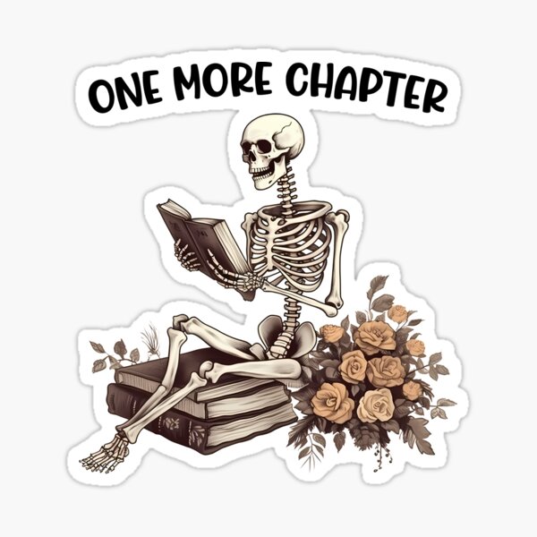 Skeleton Holding Book Reading Sign Book Lover Reader Bookish With