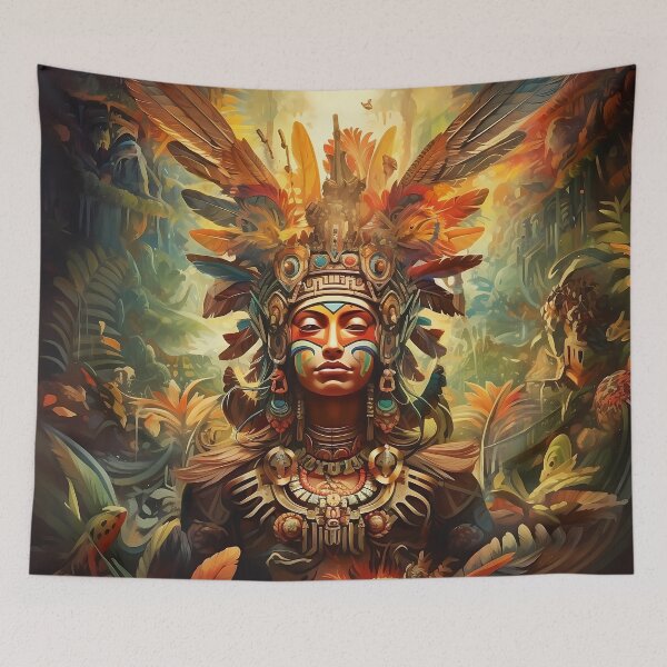 Item preview, "Conqueror of the Jungle: The Aztec Warrior King" designed and sold by Art-Vortex-fr.