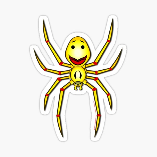 Happy Face Spider Sticker for Sale by Twiddle Productions