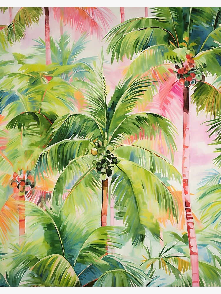 Thumbnail 2 of 2, Art Board Print, Tropical Palm Trees designed and sold by izzy2wonderland.