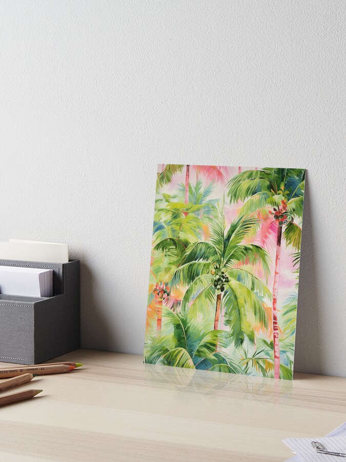 Thumbnail 1 of 2, Art Board Print, Tropical Palm Trees designed and sold by izzy2wonderland.