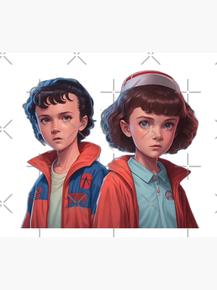 Thumbnail 2 of 2, Duvet Cover, Stranger Things Stickers Set - Upside Down Adventures for Your Gear designed and sold by artblocksai.