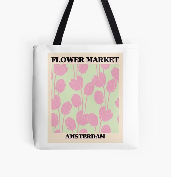 Canvas tote bag flower print, Simple Floral canvas tote bag with zippe –  DreHomeCrafts