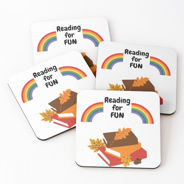 Item preview, Reading for fun art with a rainbow designed and sold by BALQYS.