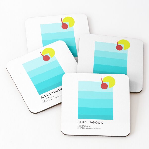Item preview, Blue Lagoon Cocktail Minimalist Modern Design designed and sold by ModernAndFunky.