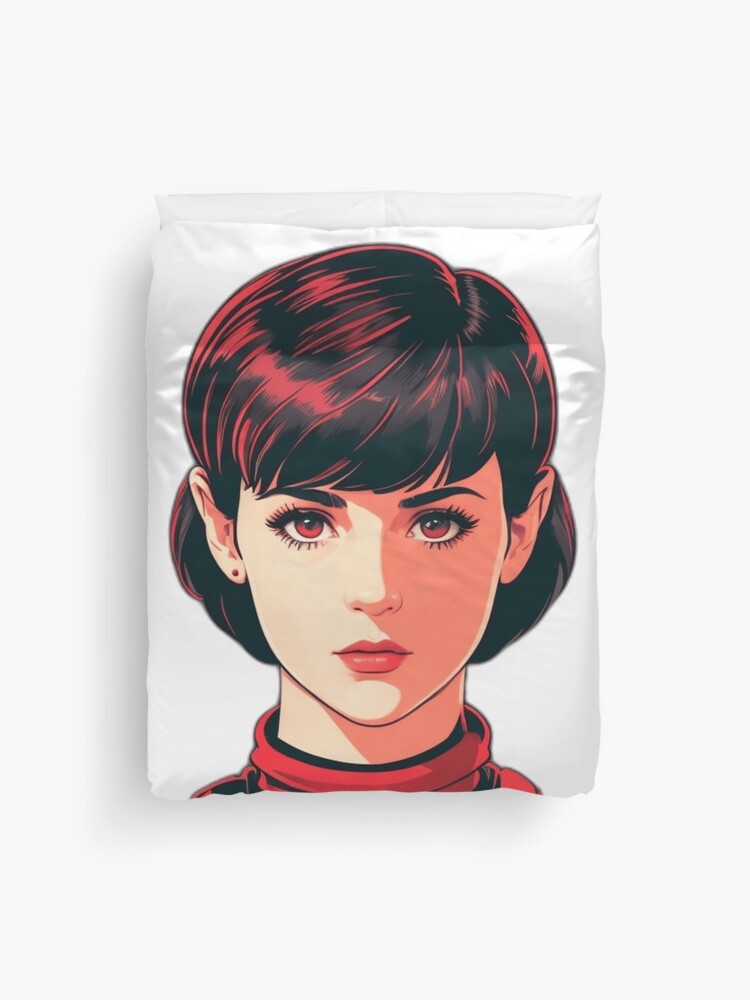 Thumbnail 1 of 2, Duvet Cover, Stranger Things Stickers Set - Nostalgic Upside Down Art for Fans designed and sold by artblocksai.