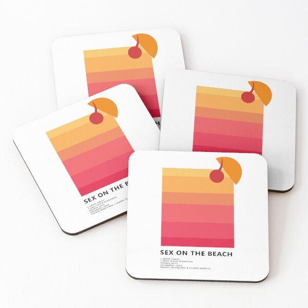 Item preview, Sex on the Beach Cocktail Minimalist Modern Design designed and sold by ModernAndFunky.