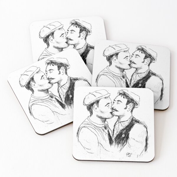 Item preview, Gay illustration - The vintage kiss designed and sold by garadraw.