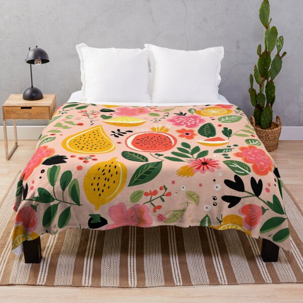 Item preview, Cute Tropical Floral and Fruit Print designed and sold by meggydesigns.
