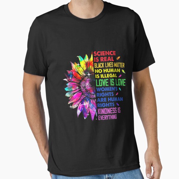 Vista previa del artículo con la obra «La ciencia es real Black Lives Matter Orgullo LGBT Girasol», diseñado y vendido por JohnOwensey.