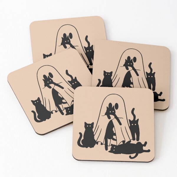Item preview, Sheet Ghost with Black Cats designed and sold by KWZCreates.