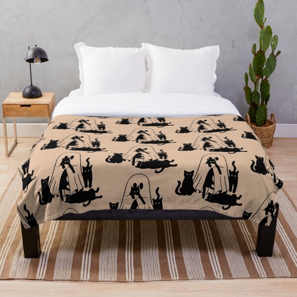 Item preview, Sheet Ghost with Black Cats designed and sold by KWZCreates.