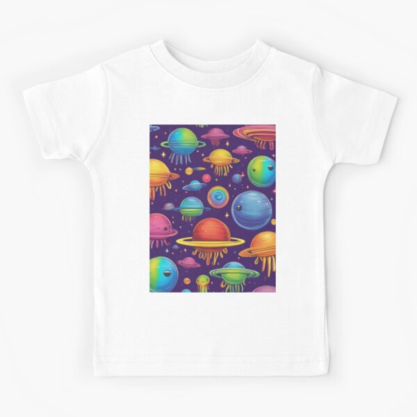  Planet Design Kids' Baseball T-Shirt - Cute Cartoon