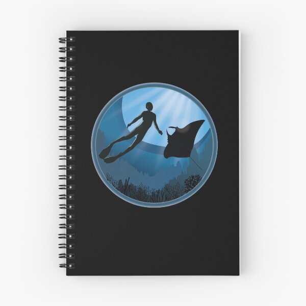 Item preview, Diver with Mantaray - Scuba Diving Free Diving designed and sold by TheInkElephant.
